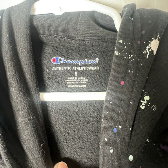 Lot Of 2- Champion Girls Black & Gray Pullover Logo Hoodies Sweater Size Small - Picture 4 of 9